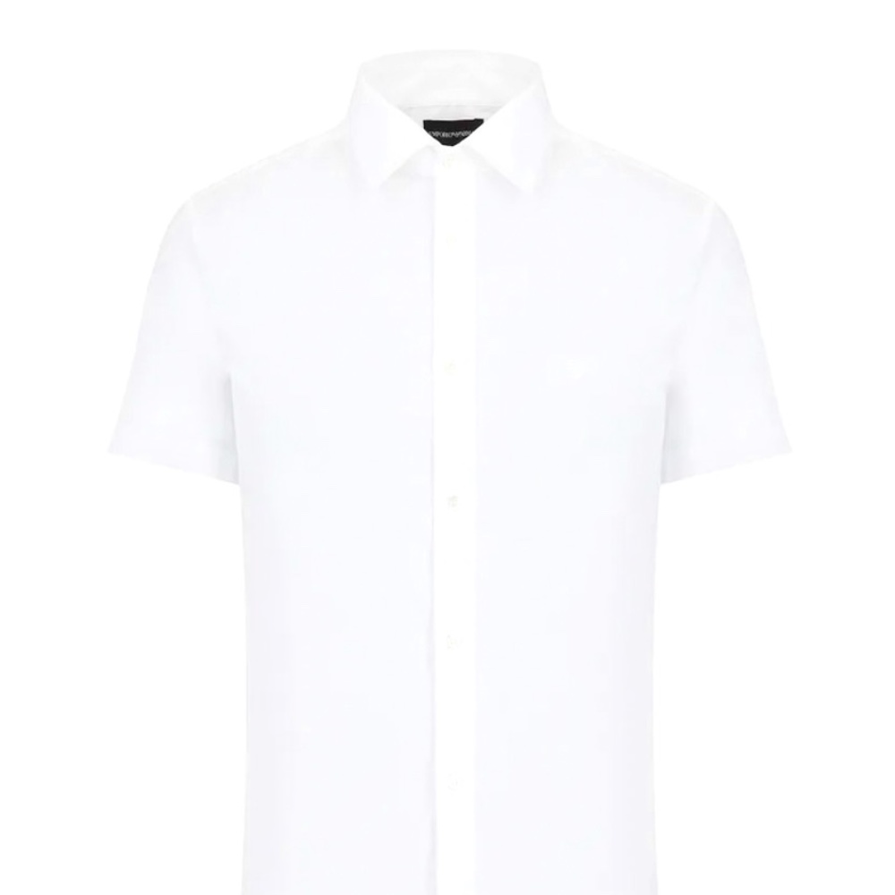 Emporio Armani Short-sleeved, stretch nylon blend shirt